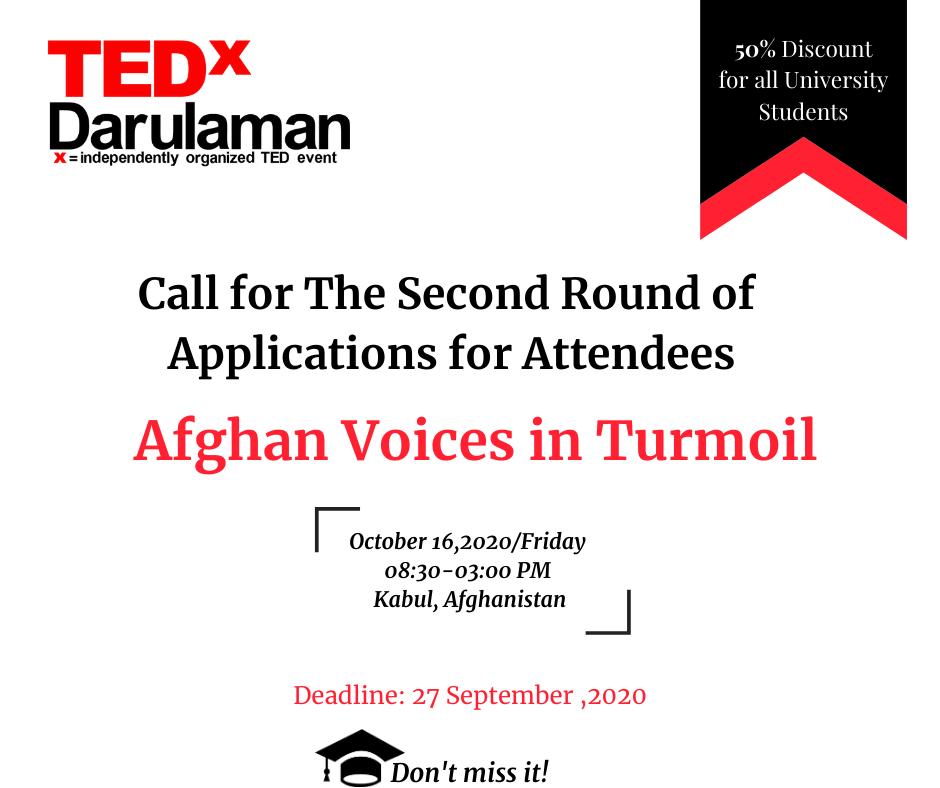 TEDxDarulaman 2020 Second Round application Banner 